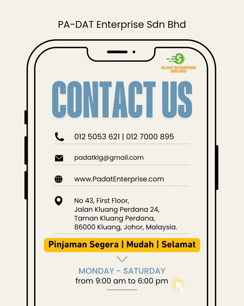 Gaji Lambat Masuk, Bil Dah Tiba Dapatkan Pinjaman Segera Kluang di PA-DAT Enterprise Sdn Bhd Kluang Johor 07
