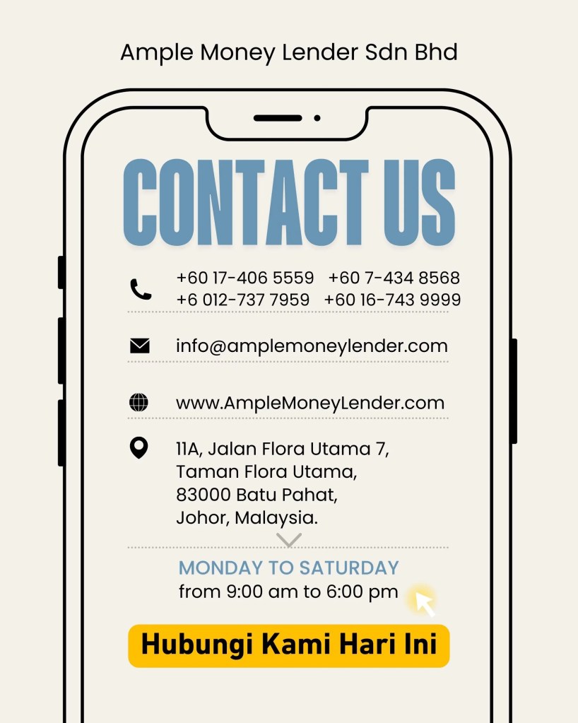 Pinjaman Perniagaan dan Modal Segera di Batu Pahat Johor Malaysia - Ample Money Lender Sdn Bhd Pinjaman Wang BP 08